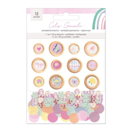 American Crafts Rainbow Avenue Confetti Button Pack  