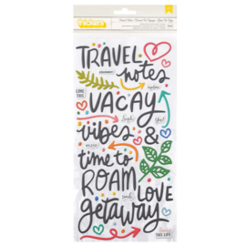 Vicki Boutin Where To Next Thickers Stickers 160/Pkg Travel Notes Phrase/Puffy