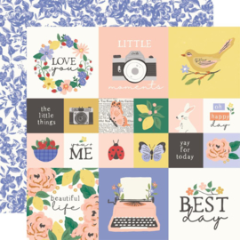 Simple Stories The Little Things Double-Sided Cardstock 12"X12" 2x2 & 4x4 Elements PREORDER