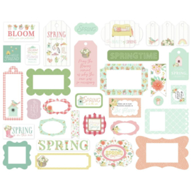 Carta Bella Cardstock Ephemera 33/Pkg Frames & Tags, Here Comes Spring