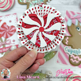 Scrapdiva Peppermint Heart Candy Shaker
