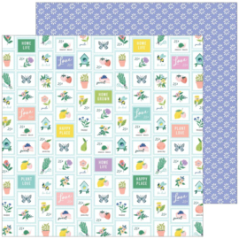 PinkFresh Happy Blooms Double-Sided Cardstock 12"X12" Garden 