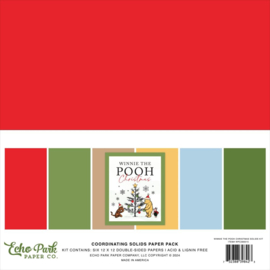 Echo Park Solids Collection Kit 12"X12" Winnie The Pooh Christmas  