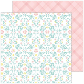 PinkFresh Happy Blooms Double-Sided Cardstock 12"X12"  Cottage  
