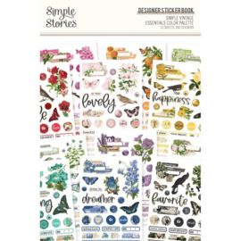Simple Vintage Essentials Sticker Book 12/Sheets Designer, Color Palette  