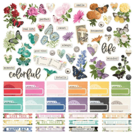 Simple Stories Cardstock Stickers 12"X12" Simple Vintage Essentials Color Palette  