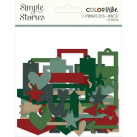 Color Vibe Chipboard Bits & Pieces 120/Pkg Winter  