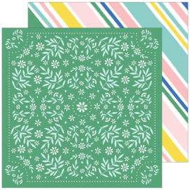 PinkFresh Happy Blooms Double-Sided Cardstock 12"X12" Handkerchief  