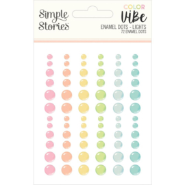 Color Vibe Enamel Dots Embellishments 72/Pkg Lights  