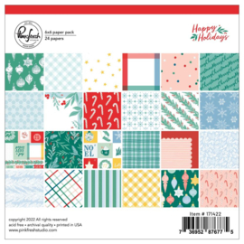 PinkFresh Studio Double-Sided Paper Pack 6"X6" 24/Pkg Happy Holidays PREORDER