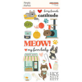Simple Stories Pet Shoppe Cat Foam Stickers