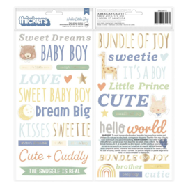American Crafts Hello Little Boy Thickers Stickers 136/Pkg Phrase  