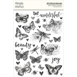 Simple Vintage Essentials Rub-Ons Butterflies  