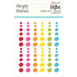 Color Vibe Enamel Dots Embellishments 72/Pkg Brights  