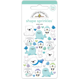 Doodlebug Sprinkles Adhesive Enamel Shapes Snow Cute  