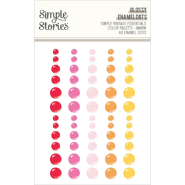 Simple Vintage Essentials Color Palette Enamel Dots Warm, Glossy