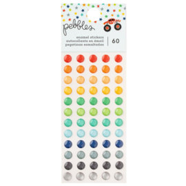 Pebbles Cool Boy Enamel Dots 60/Pkg Silver Foil