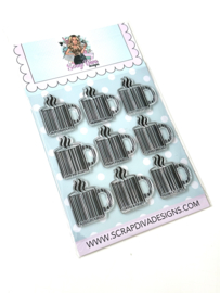 Scrapdiva  Coffee Mug Barcode Stamp & Die 