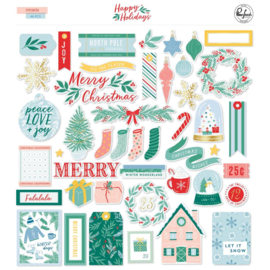 PinkFresh Ephemera Cardstock Die-Cuts Happy Holidays 