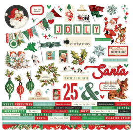 Simple Stories Simple Vintage Holly Jolly Cardstock Stickers 12"X12" preorder