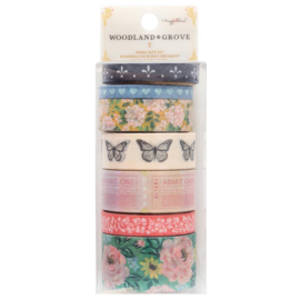 Maggie Holmes Woodland Grove Washi Tape 7/Pkg W/Gold Foil Accents  