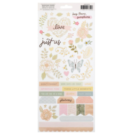 Crate Paper Gingham Garden Cardstock Stickers 6"X12" 91/Pkg Accents & Phrases  