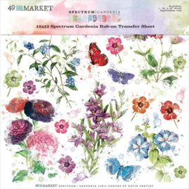 49 And Market Spectrum Gardenia Rub-Ons 12"X12" 1/Sheet  