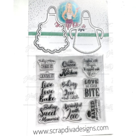 Scrapdiva Apron Die / Stamp Set  