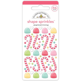 Doodlebug Sprinkles Adhesive Enamel Shapes Gingerbread Kisses- Gingerbread Trimming  