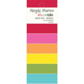 Simple Stories Color Vibe Washi Tape 6/Pkg Brights  