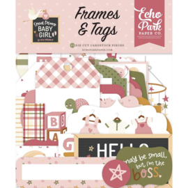 Echo Park Cardstock Ephemera 33/Pkg Frames & Tags, Special Delivery Baby Girl
