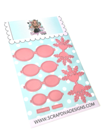 Scrapdiva Double Snowflake Bow Set 