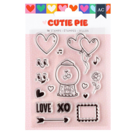 American Crafts Cutie Pie Mini Stamp Set 16/Pkg