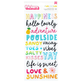 Pebbles Fun In The Sun Thickers Stickers 148/Pkg Puffy Phrase
