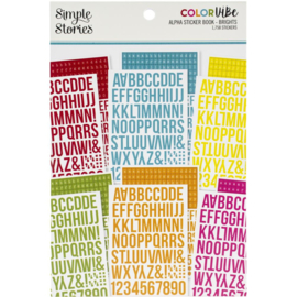 Simple Stories Color Vibe Alpha Sticker Book 12/Sheets Brights, 1758/Pkg