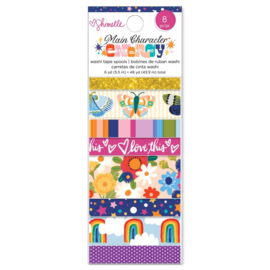 Shimelle Main Character Energy Washi Tape 8/Pkg Gold Glitter  