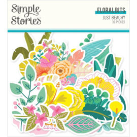 Simple Stories Just Beachy Bits & Pieces Die-Cuts 39/Pkg Floral  