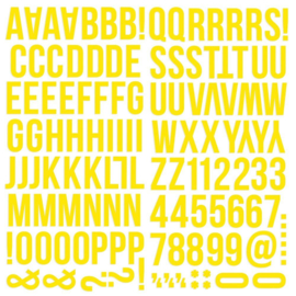 Simple Stories Color Vibe Foam Alpha Stickers 6"X12" 129/Pkg yellow