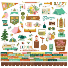 Simple Stories Trail Mix Cardstock Stickers 12"X12"  