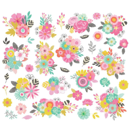 Simple Stories True Colors Bits & Pieces Die-Cuts 37/Pkg Floral  