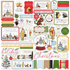 Echo Park Winnie The Pooh Christmas Cardstock Stickers 12"X12" Elements  