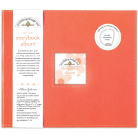 Doodlebug Storybook D-Ring Album 12"X12" Coral