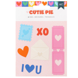 American Crafts Cutie Pie Metal Die Set 3"X4" 6/Pkg