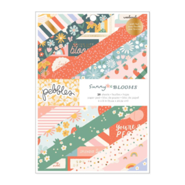 Pebbles Double-Sided Paper Pad 6"X8" 36/Pkg Gold Foil, Sunny Bloom  