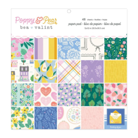 American Crafts Double-Sided Paper Pad 12"X12" 48/Pkg Poppy And Pear