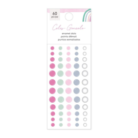 American Crafts Rainbow Avenue Enamel Dots 60/Pkg Iridescent Glitter  