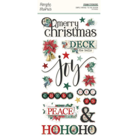 Simple Vintage 'Tis The Season Foam Stickers 39/Pkg  