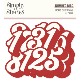 Simple Stories Boho Christmas Bits & Pieces Die-Cuts 31/Pkg Number  