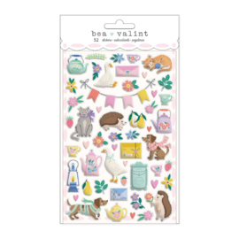 American Crafts Poppy And Pear Puffy Stickers 52/Pkg  