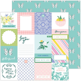 PinkFresh Happy Blooms Double-Sided Cardstock 12"X12" Homegrown 